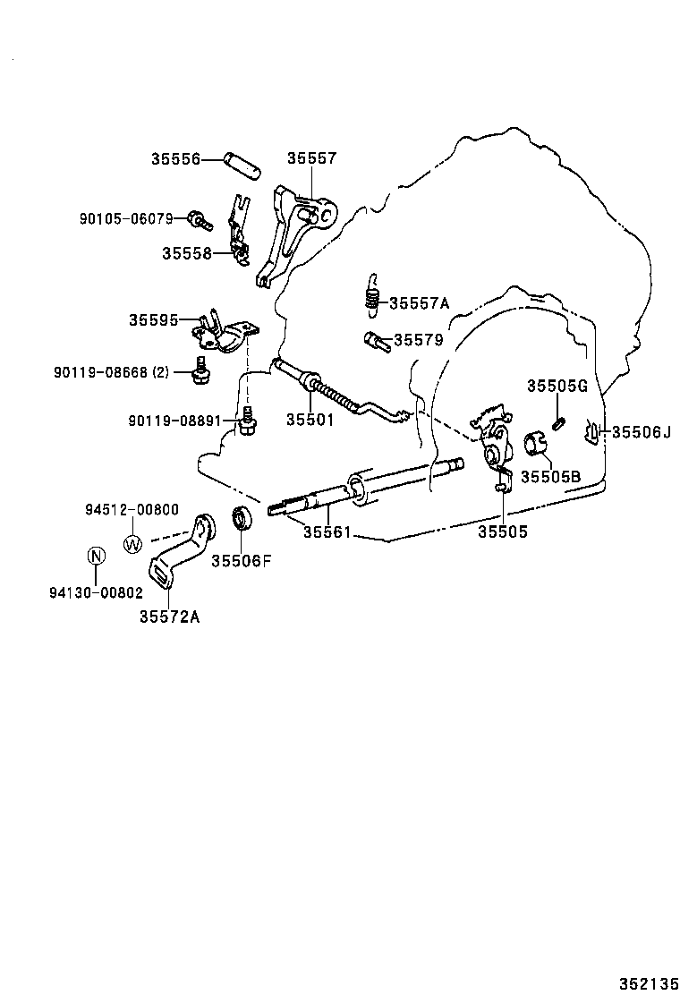 35556-32030 SHAFT, PARKING LOCK PAWL product image