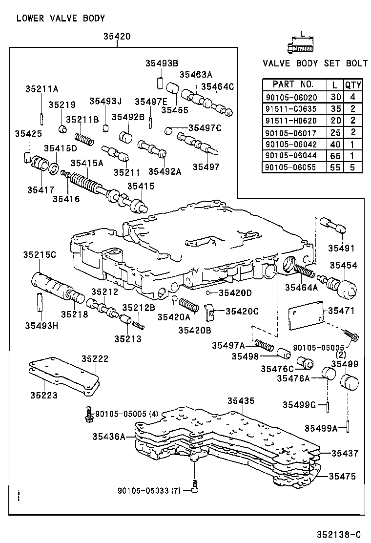 35481-24010 CLAMP, VALVE BODY WIRE HARNESS product image