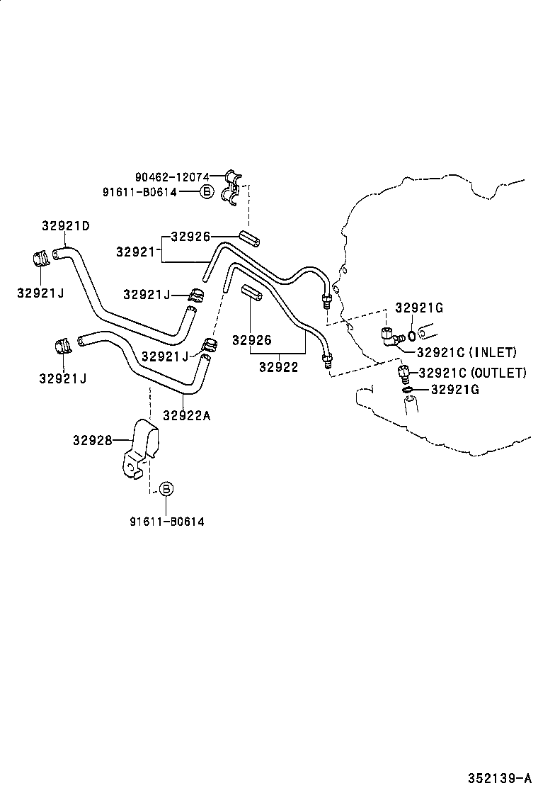 Toyota 32928-20130 CLAMP, FLEXIBLE HOSE, NO.1