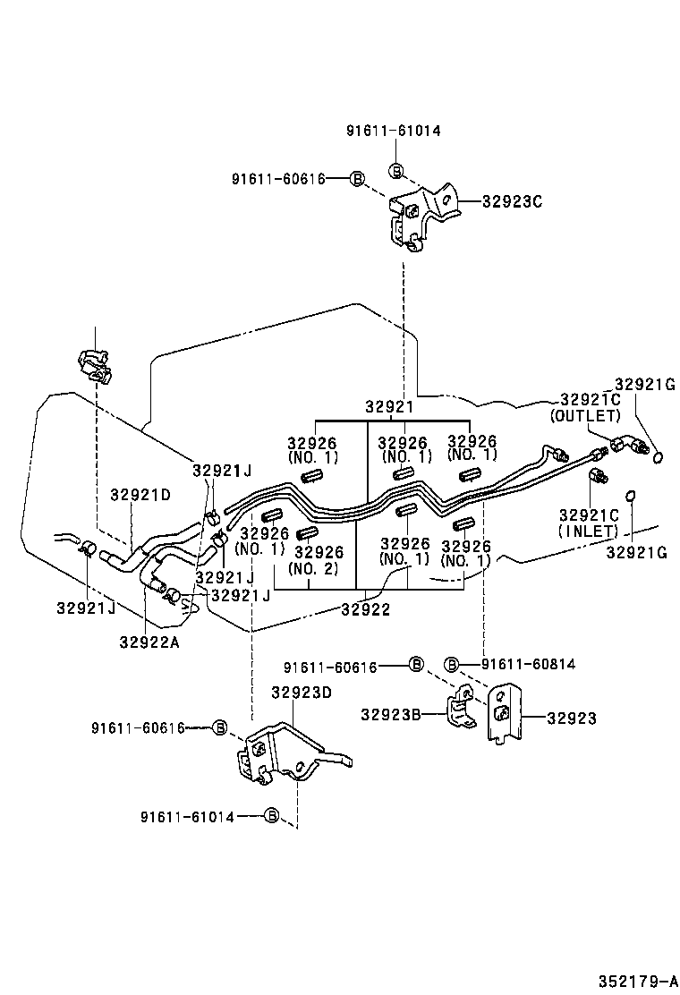 32909-26110 CLAMP, AUTOMATIC TRANSMISSION OIL COOLER TUBE, NO.5 product image