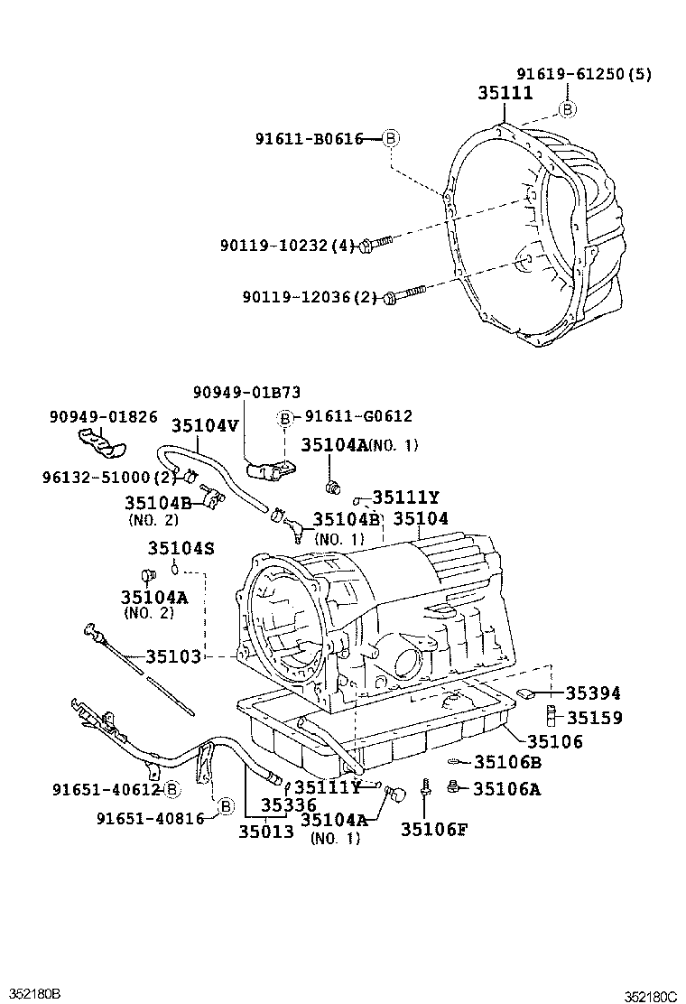 35013-26190 TUBE SUB-ASSY, TRANSMISSION OIL FILLER product image