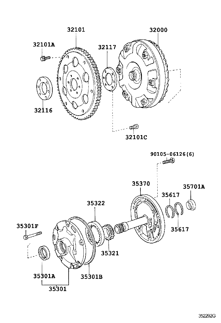 Toyota 35321-22100 GEAR, FRONT OIL PUMP DRIVE