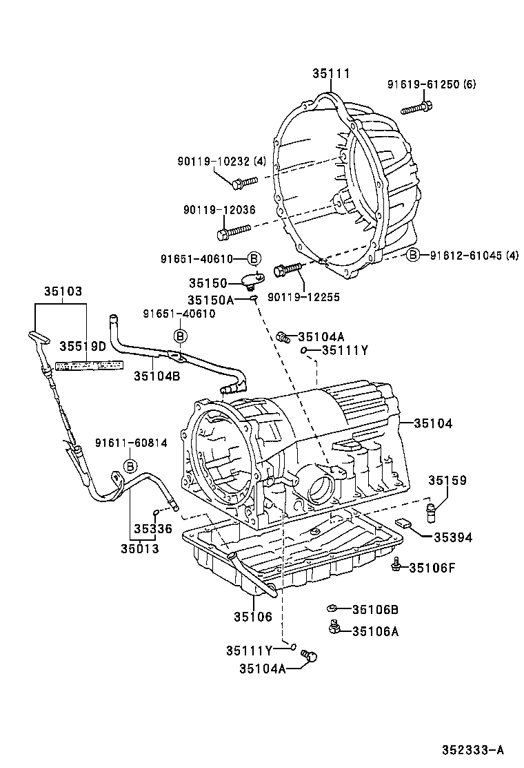 35013-30570 TUBE SUB-ASSY, TRANSMISSION OIL FILLER product image