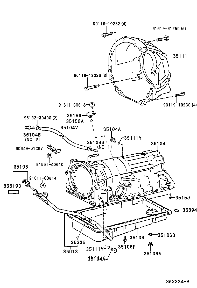 35013-30550 TUBE SUB-ASSY, TRANSMISSION OIL FILLER product image