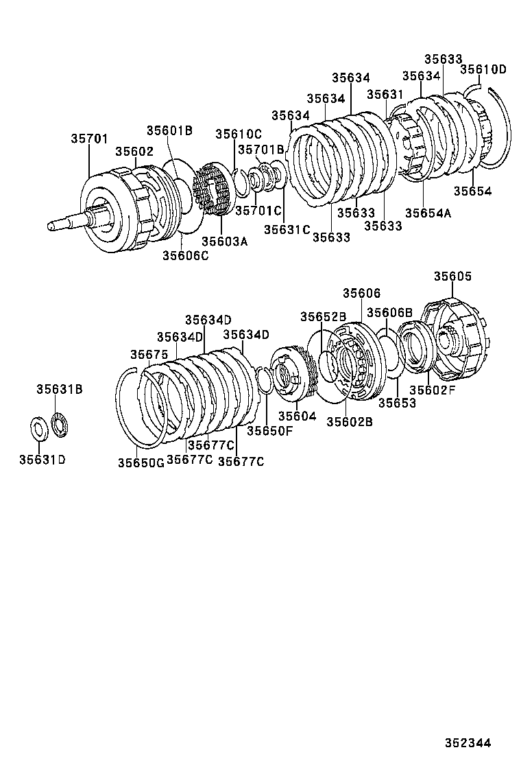 35065-30110 DRUM SUB-ASSY, REAR CLUTCH & FRONT SUN GEAR product image
