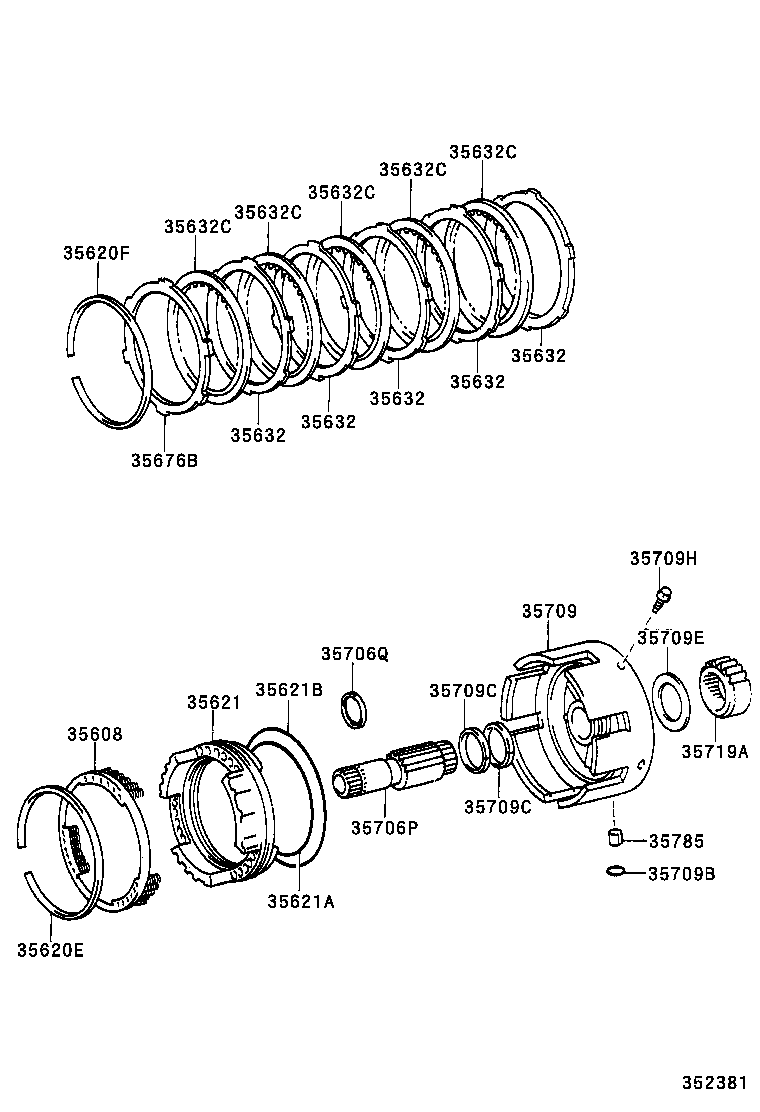 35709-60011 SUPPORT SUB-ASSY, CENTER product image