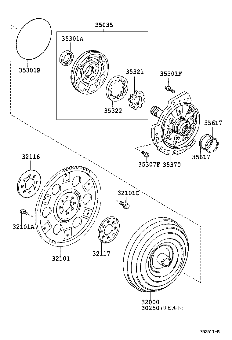30250-33110 CONVERTER ASSY, TORQUE, REBUILT product image
