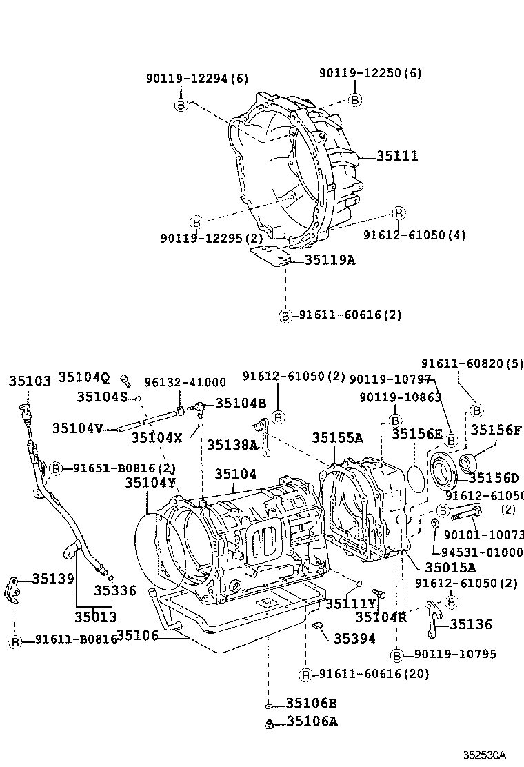 35013-60160 TUBE SUB-ASSY, TRANSMISSION OIL FILLER product image