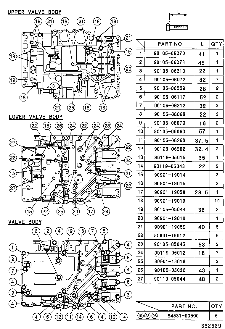 35261-60010 CYLINDER, THROTTLE PRESSURE ACCUMULATOR product image
