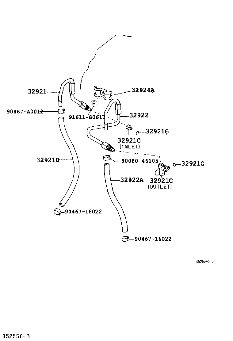 90080-44119 HOSE(FOR OIL COOLER OUTLET) product image