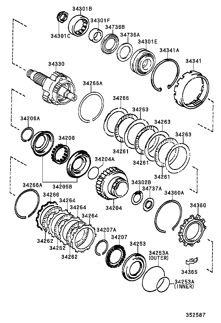 34261-28020 DISC, UNDERDRIVE CLUTCH, NO.1 product image