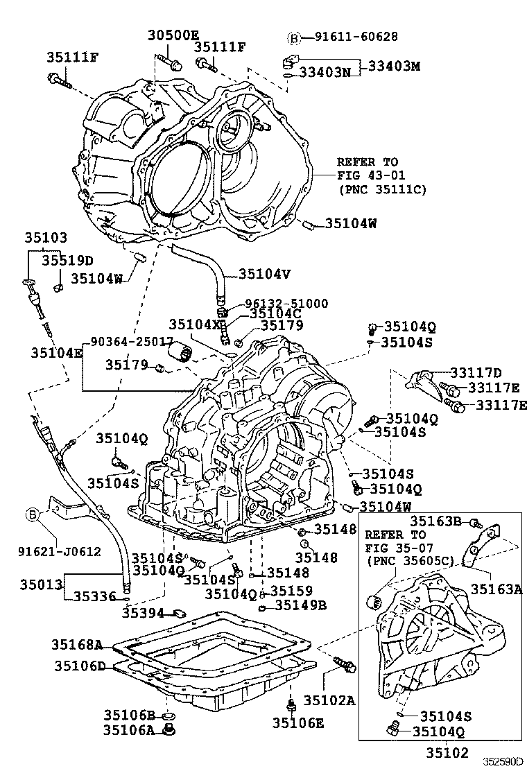 35013-28130 TUBE SUB-ASSY, TRANSMISSION OIL FILLER product image