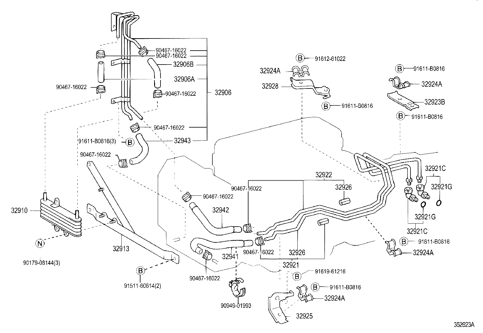 32921-37090 TUBE, OIL COOLER INLET, NO.1 product image