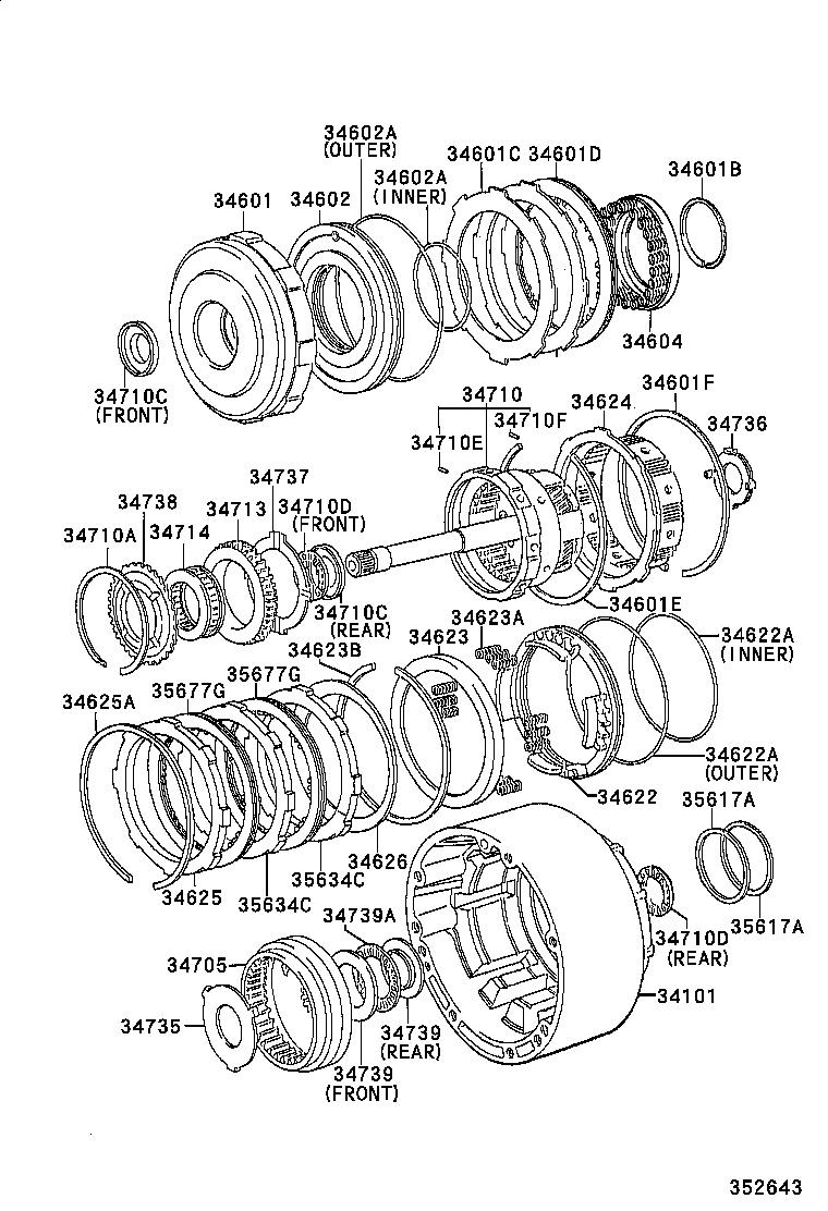 34732-22011 FLANGE, OVERDRIVE PLANETARY RING GEAR product image