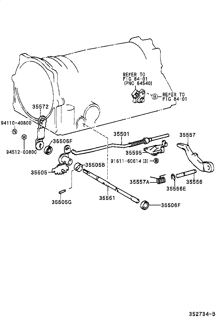 35572-50030 LEVER, TRANSMISSION CONTROL SHAFT, RH product image
