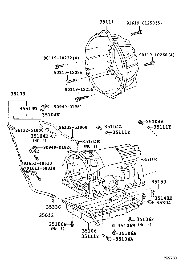 35013-30470 TUBE SUB-ASSY, TRANSMISSION OIL FILLER product image