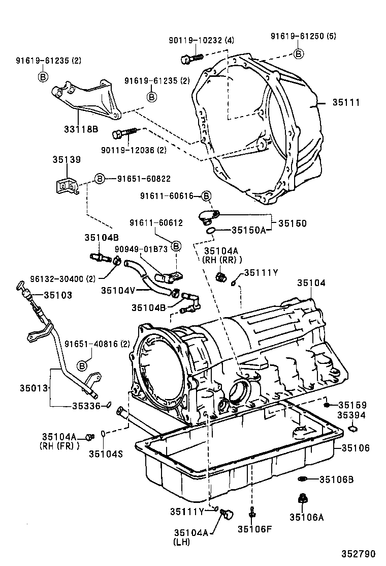 35013-35380 TUBE SUB-ASSY, TRANSMISSION OIL FILLER product image