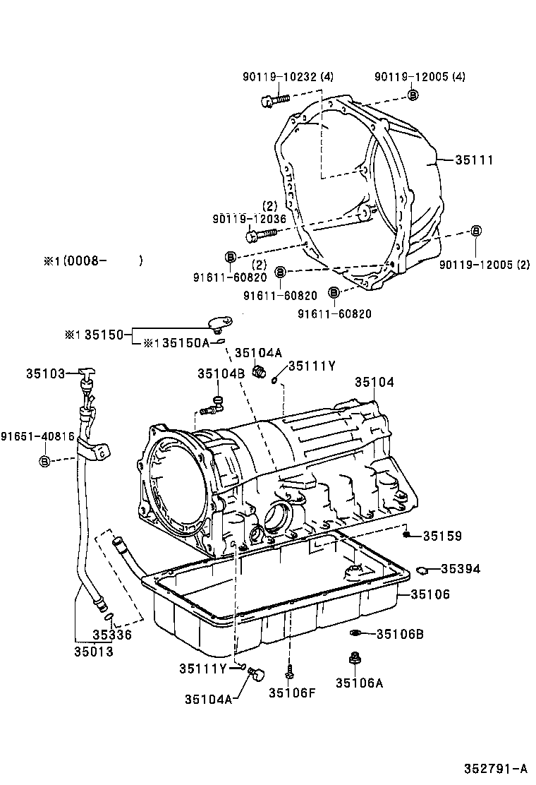 Toyota 35013-35280 TUBE SUB-ASSY, TRANSMISSION OIL FILLER