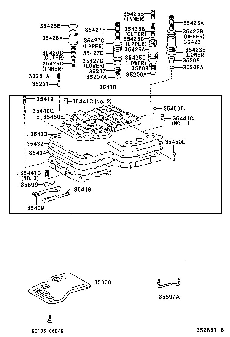 35432-35240 PLATE, VALVE BODY, NO.1 product image