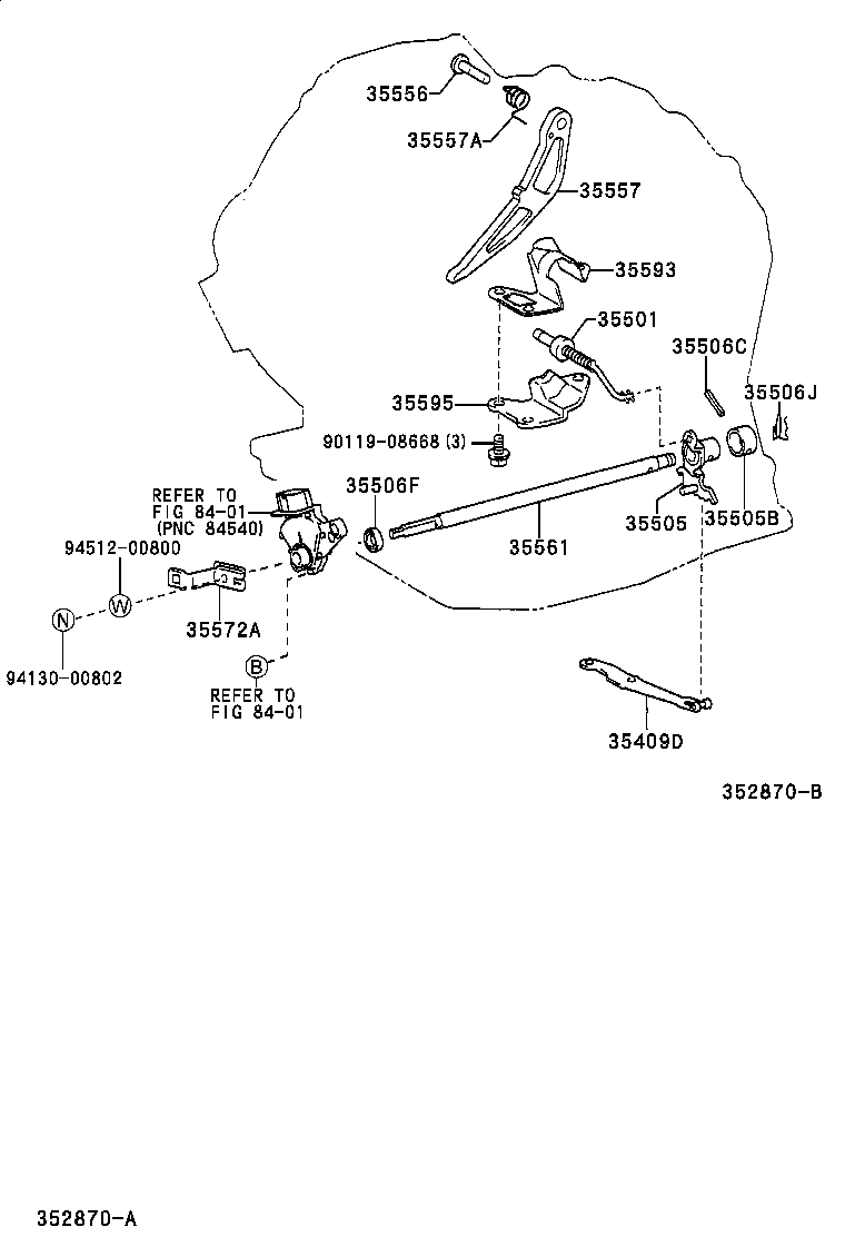 35572-12140 LEVER, TRANSMISSION CONTROL SHAFT product image