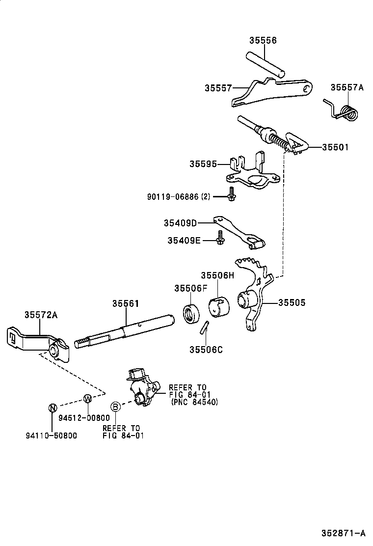 35572-12140 LEVER, TRANSMISSION CONTROL SHAFT product image