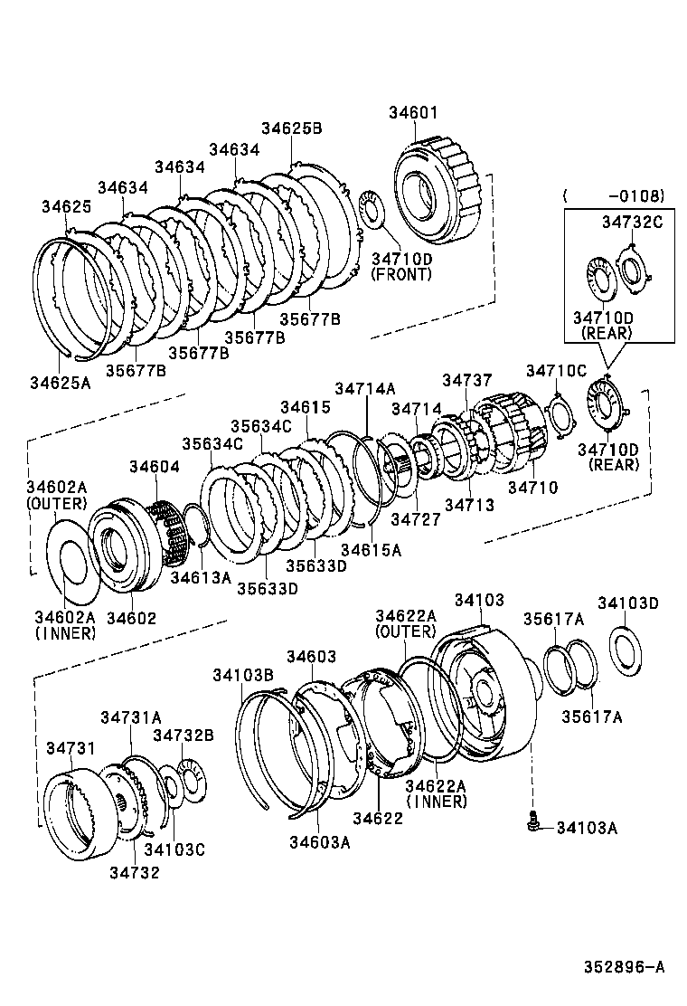 Toyota 34625-22020 FLANGE, OVERDRIVE BRAKE, NO.1
