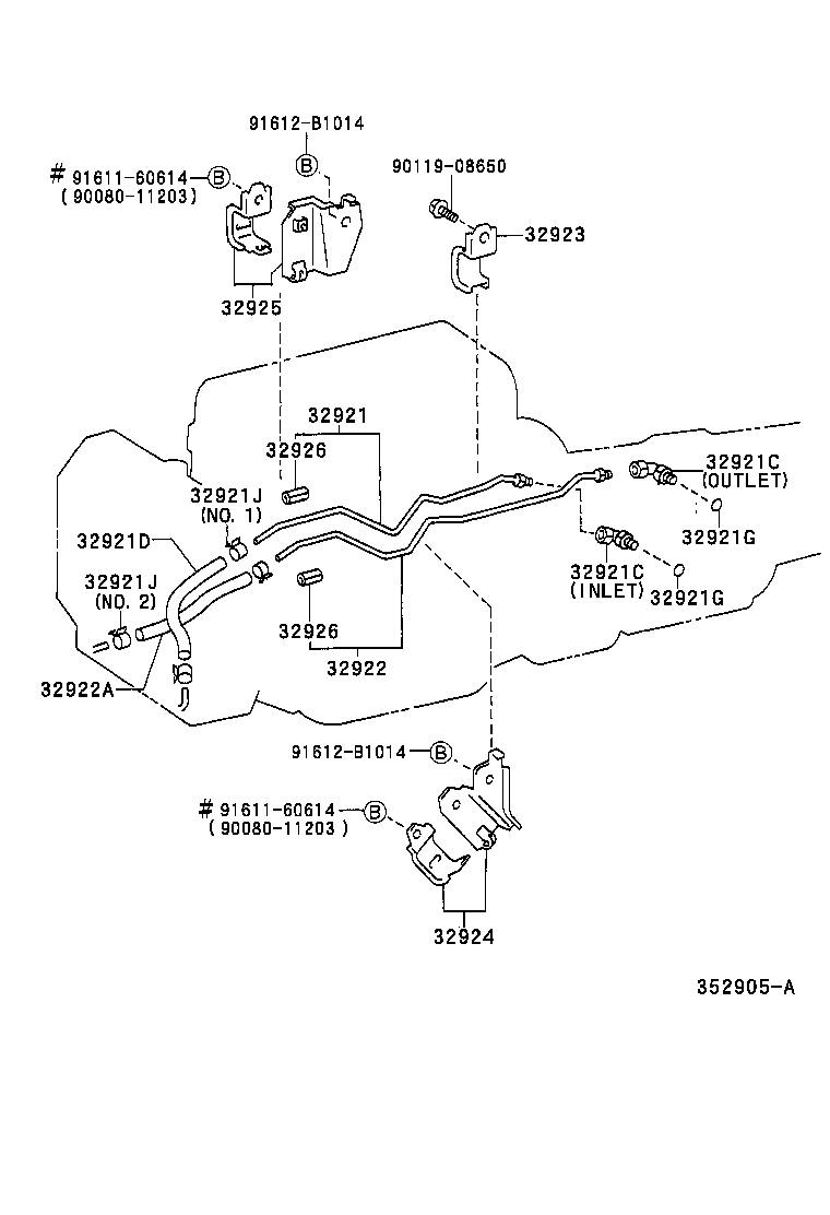 Toyota 90949-01967 CLAMP, FLEXIBLE HOSE, NO.1