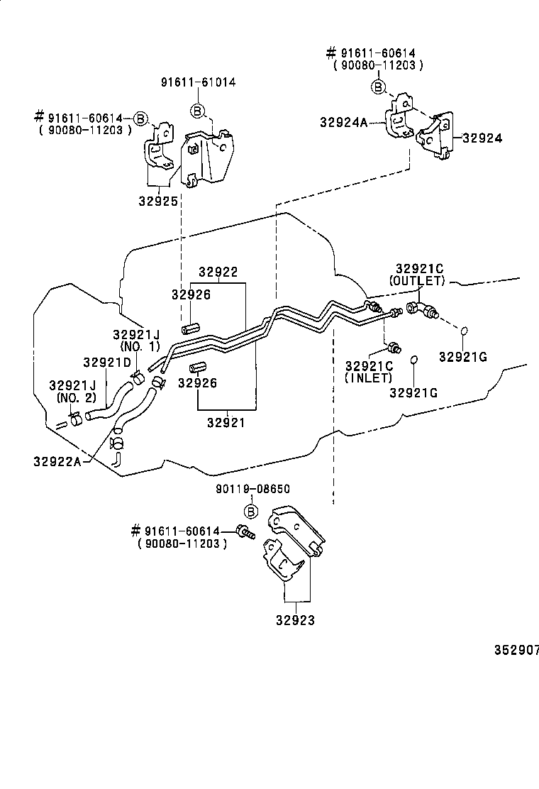 90080-44136 HOSE(FOR OIL COOLER INLET) product image