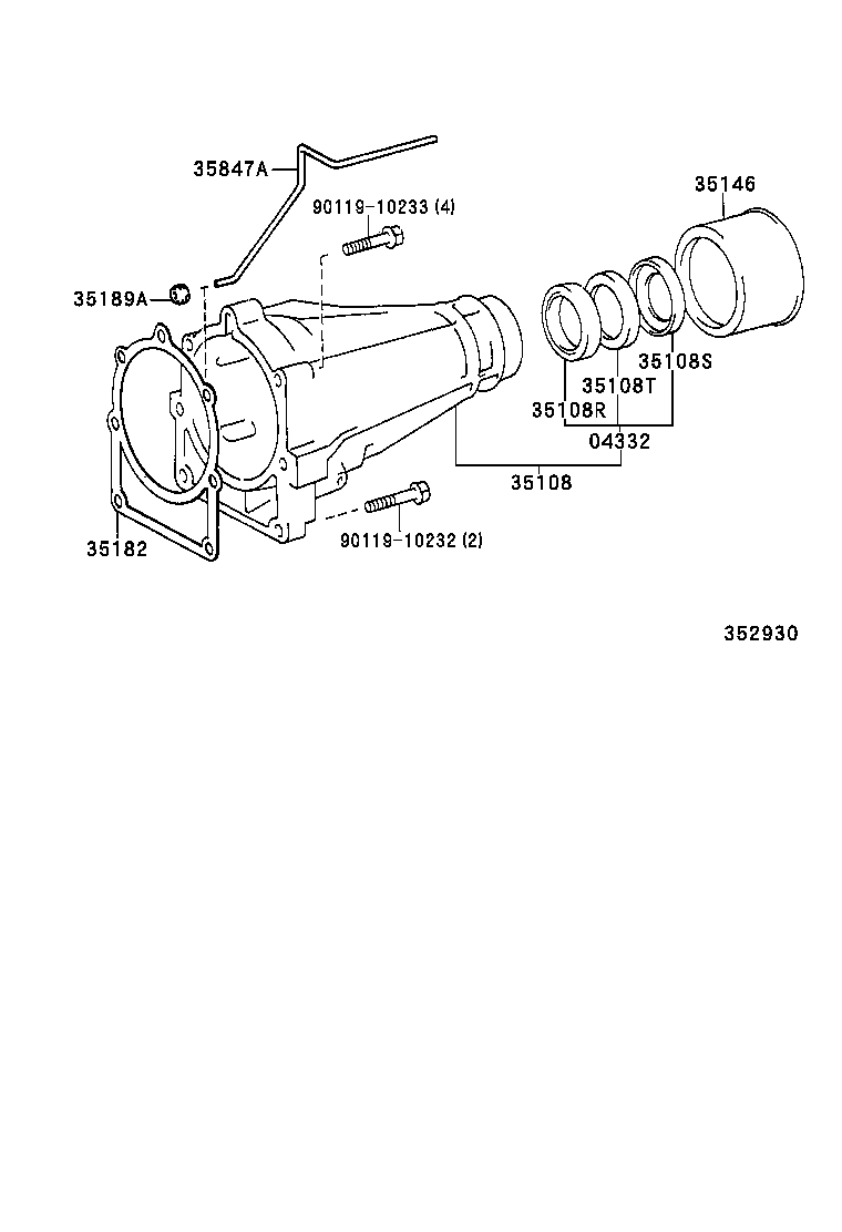 35108-28030 HOUSING SUB-ASSY, EXTENSION (ATM) product image