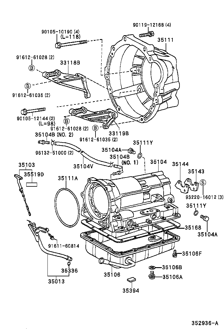 35013-30530 TUBE SUB-ASSY, TRANSMISSION OIL FILLER product image