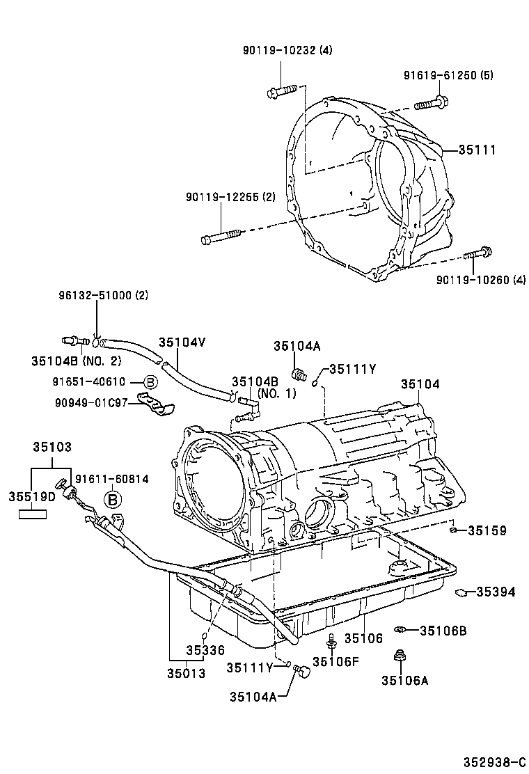 35013-30530 TUBE SUB-ASSY, TRANSMISSION OIL FILLER product image