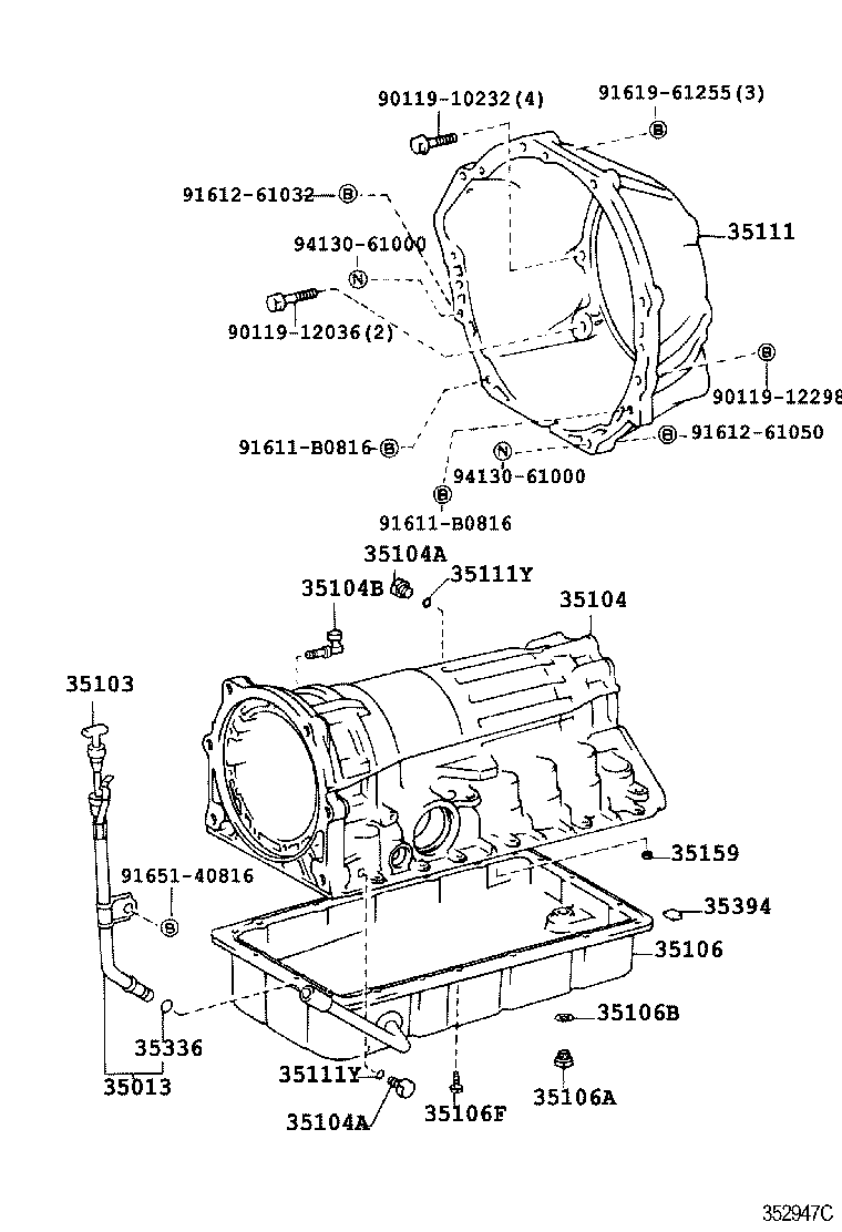 35013-35410 TUBE SUB-ASSY, TRANSMISSION OIL FILLER product image