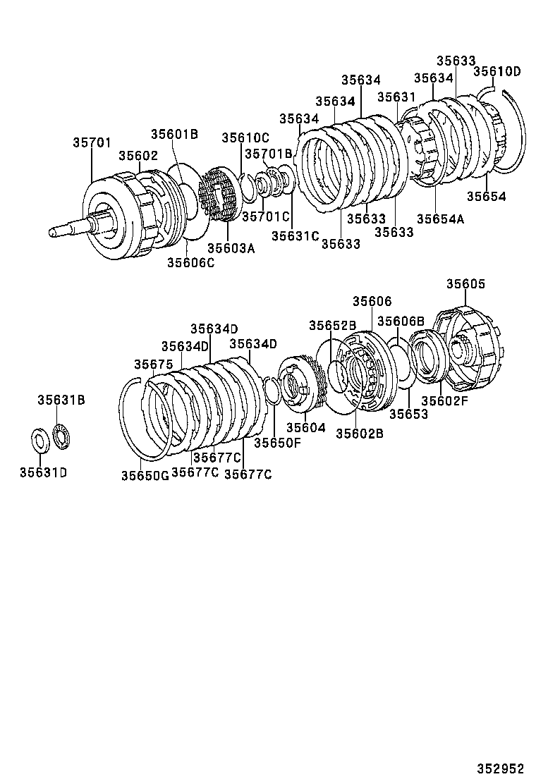 35065-22040 DRUM SUB-ASSY, REAR CLUTCH & FRONT SUN GEAR product image