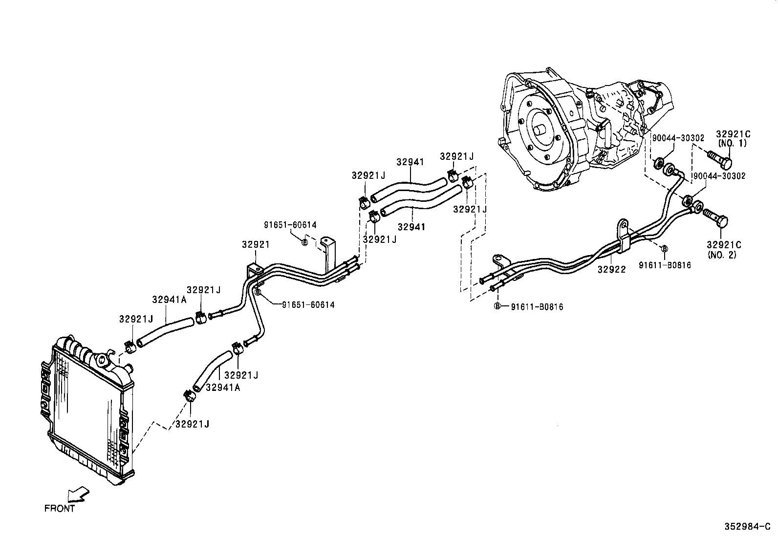 32941-97501 HOSE, OIL COOLER INLET, NO.2 product image