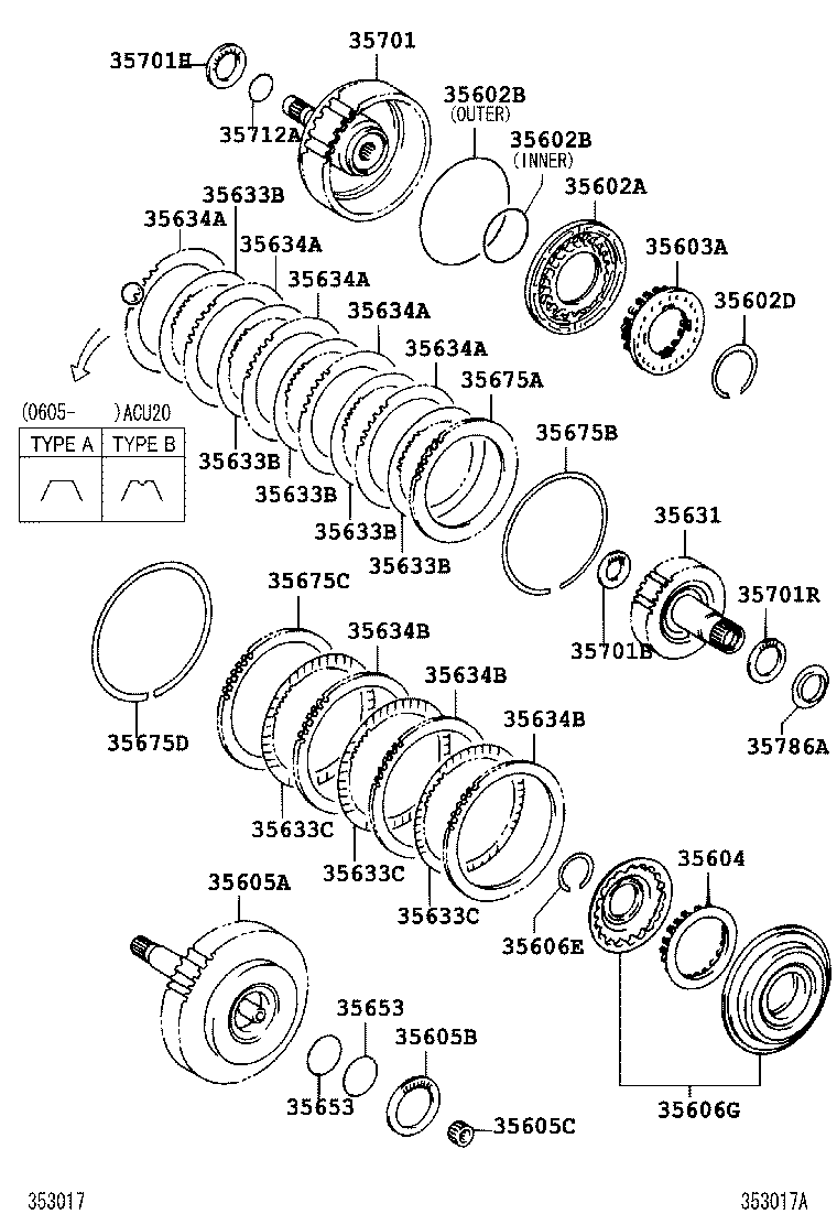 Toyota 35605-28010 DRUM SUB-ASSY, DIRECT CLUTCH
