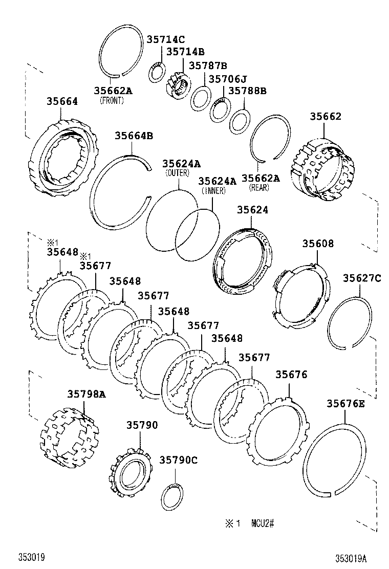 Toyota 35624-28010 PISTON, 2ND BRAKE