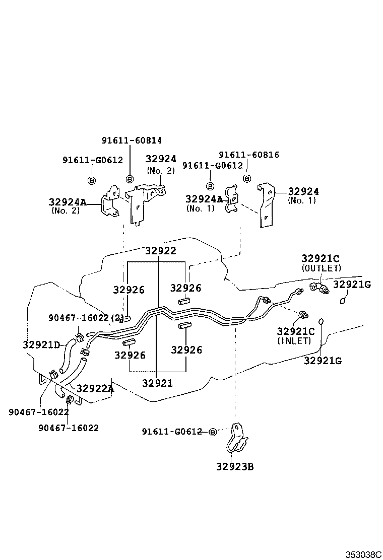 Toyota 32926-50010 CUSHION, OIL COOLER TUBE(ATM)