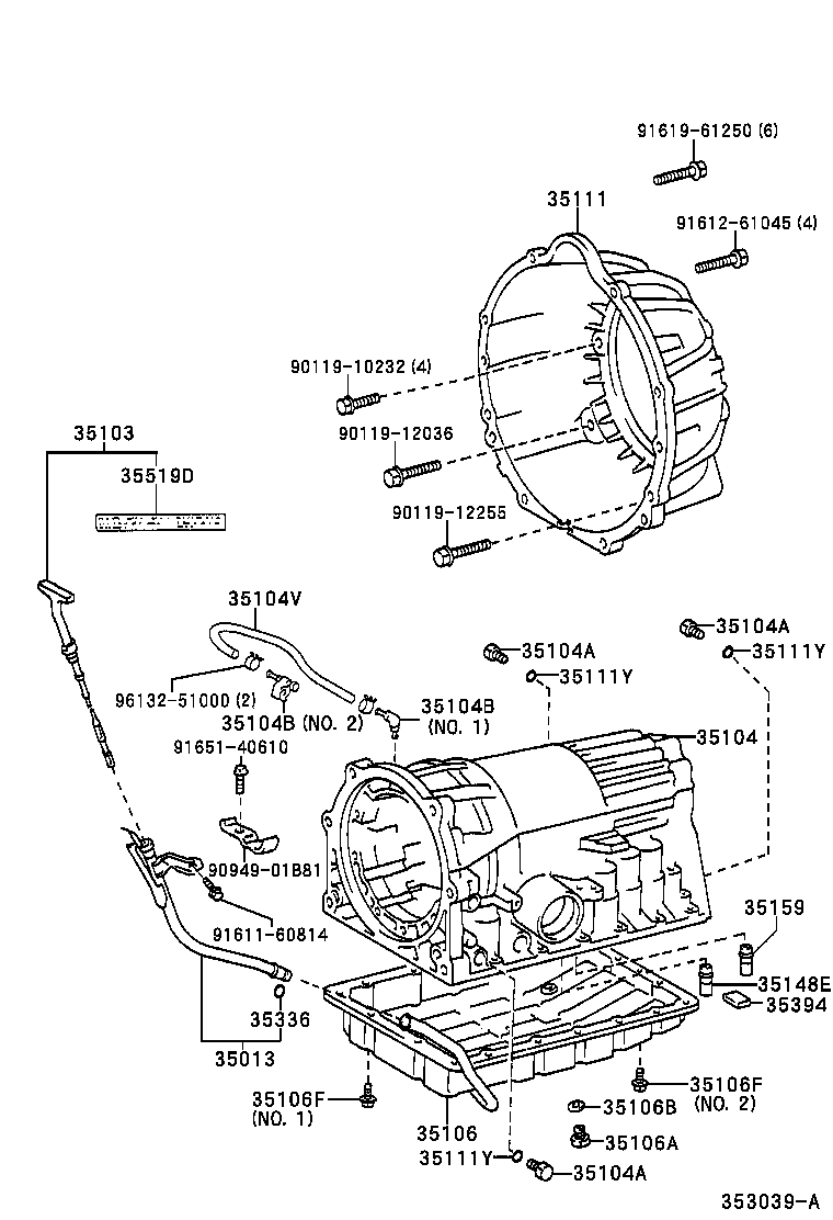 Toyota 35103-30750 GAGE SUB-ASSY, TRANSMISSION OIL LEVEL