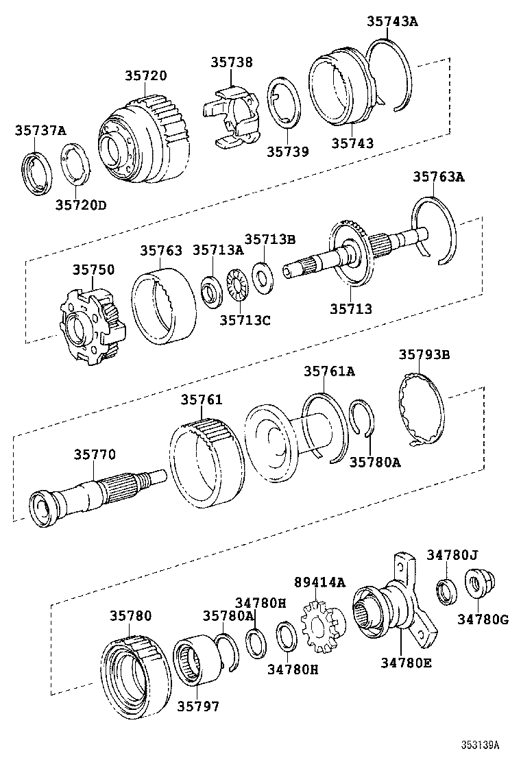 Toyota 35760-50021 GEAR ASSY, REAR PLANETARY