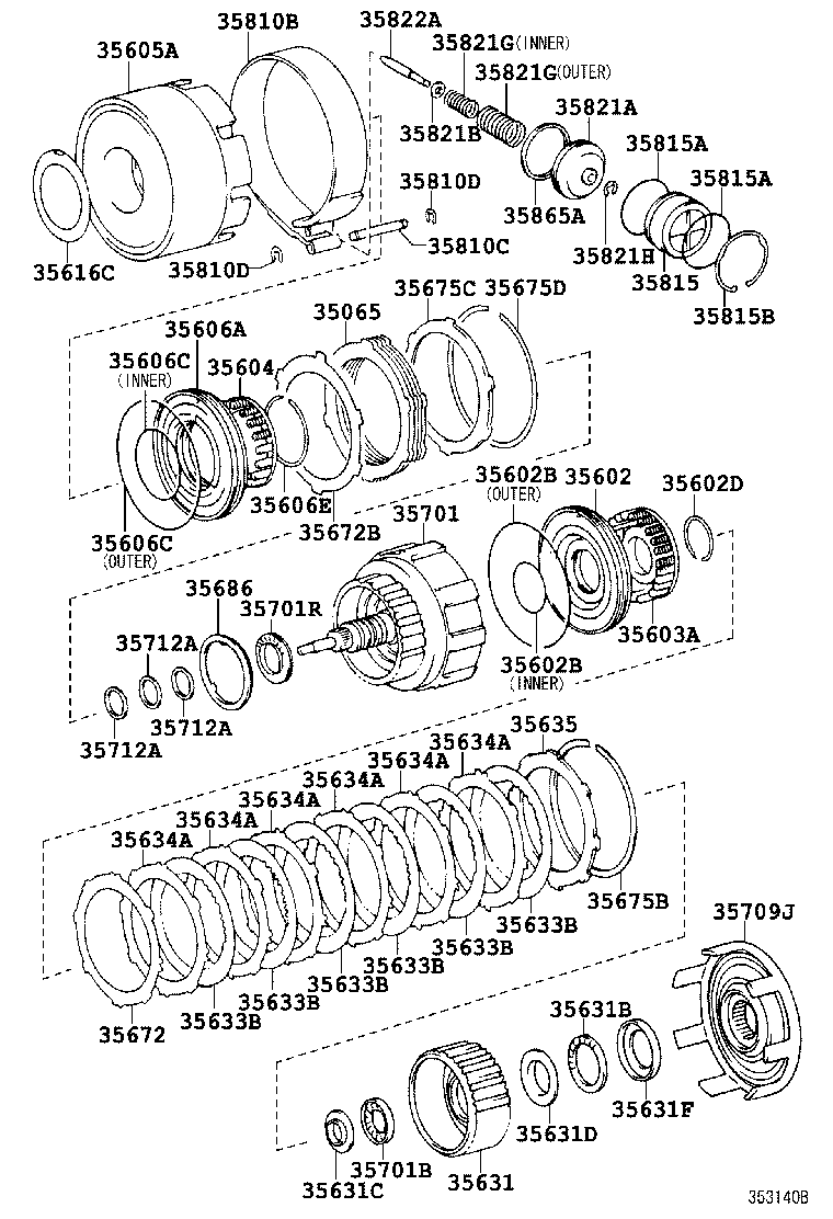 35652-60020 PISTON SUB-ASSY, DIRECT CLUTCH product image