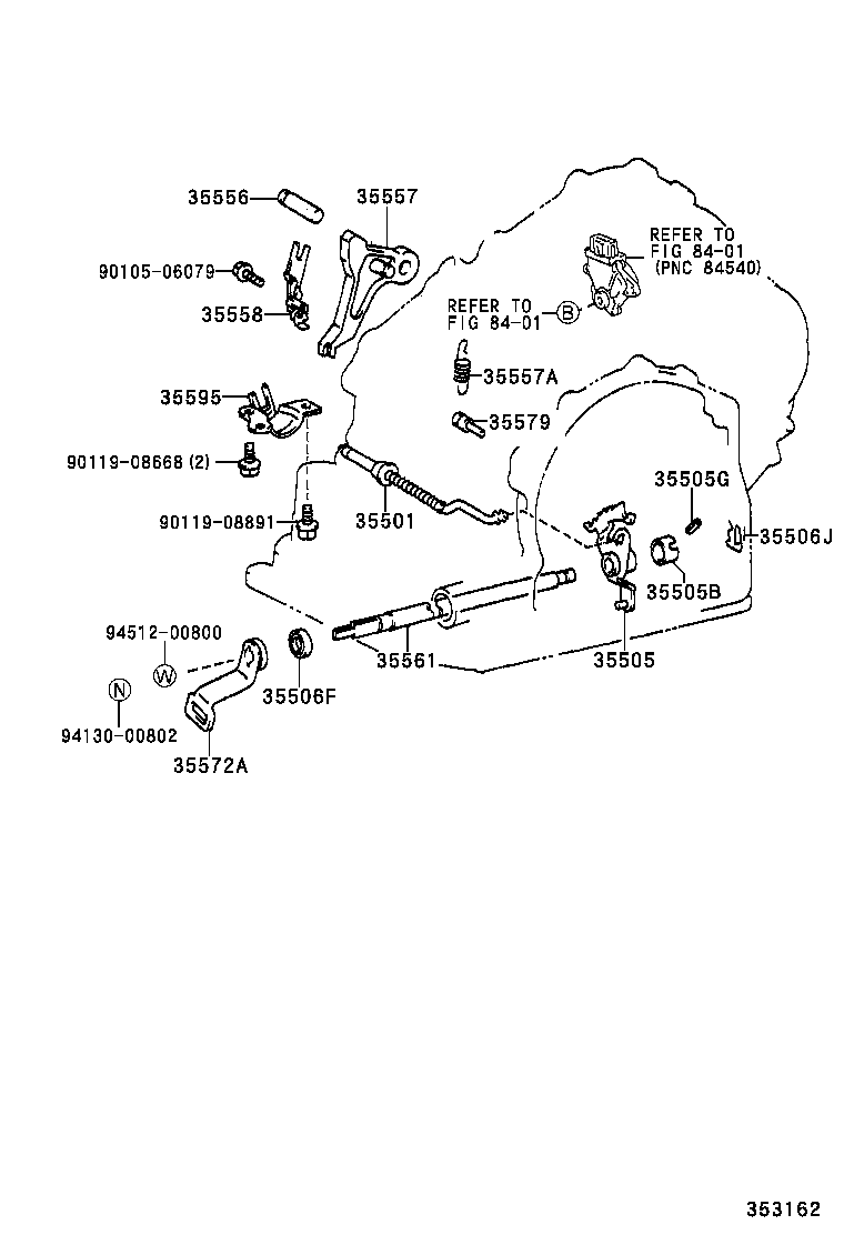 35505-32020 LEVER SUB-ASSY, MANUAL VALVE product image