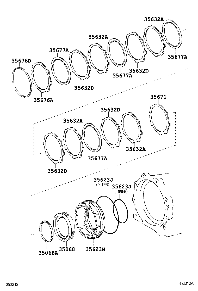 35623-25010 PISTON, 1ST & REVERSE BRAKE product image