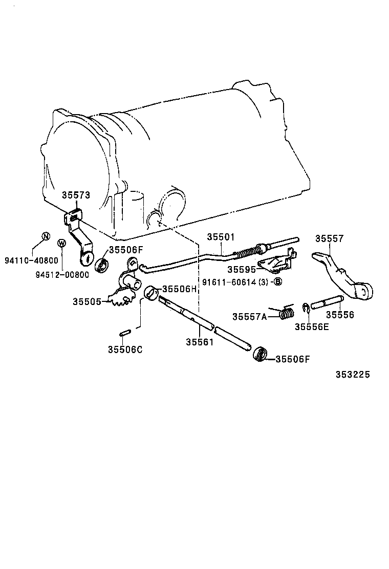 35573-26070 LEVER, TRANSMISSION CONTROL SHAFT, LH product image