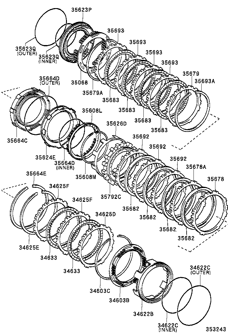 90520-99057 RING, SNAP(FOR 1ST & REVERSE PLATE) product image