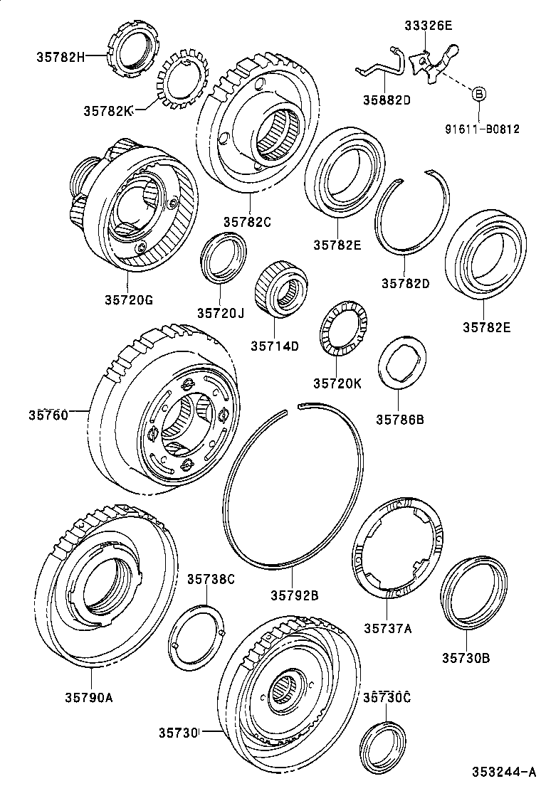 90374-33006 BEARING, THRUST NEEDLE ROLLER(FOR PLANETARY GEAR FRONT) product image