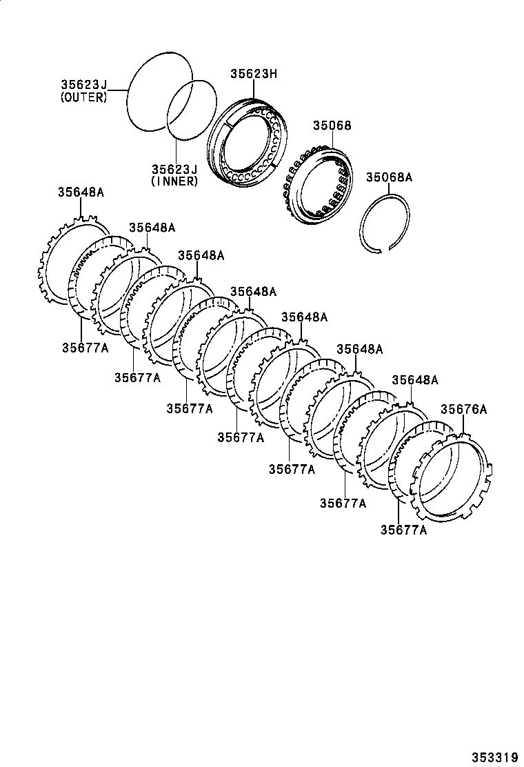 35623-21010 PISTON, 1ST & REVERSE BRAKE product image
