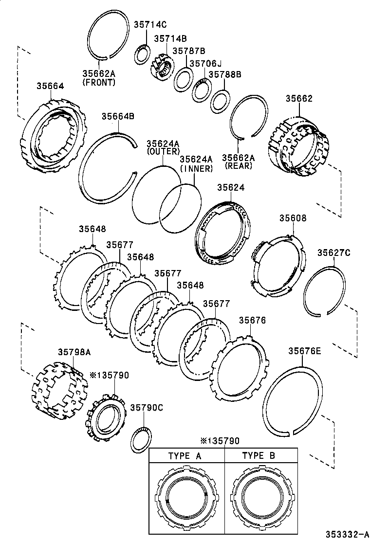 Toyota 35624-48010 PISTON, 2ND BRAKE