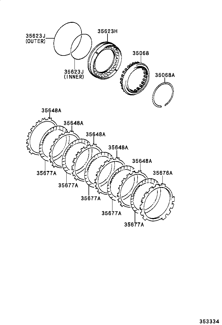 35623-06010 PISTON, 1ST & REVERSE BRAKE product image
