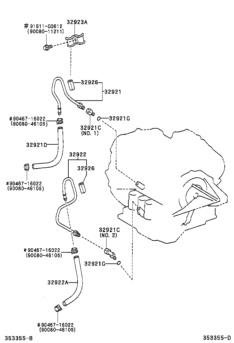 Toyota 90445-17124 HOSE(FOR OIL COOLER INLET)