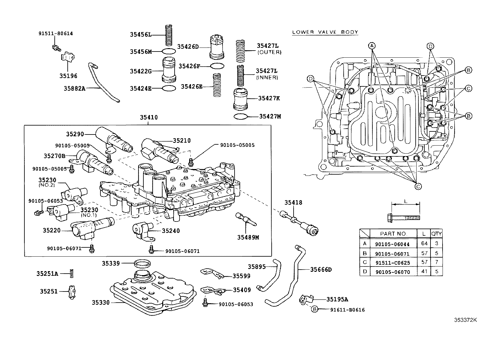 Toyota 35220-33020 SOLENOID ASSY, CLUTCH CONTROL, NO.2